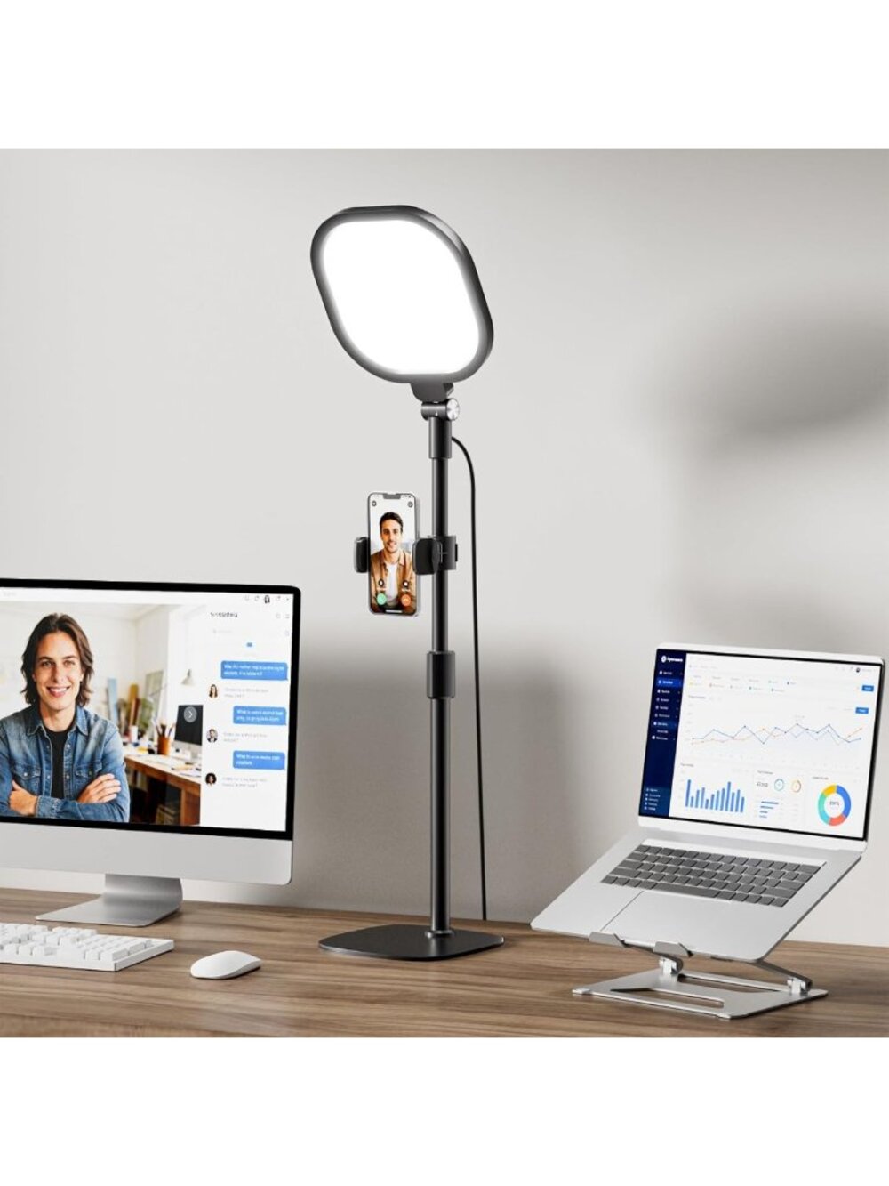 Adjustable Ring Light for Video Calls & Live Streaming - 30 Brightness Modes
